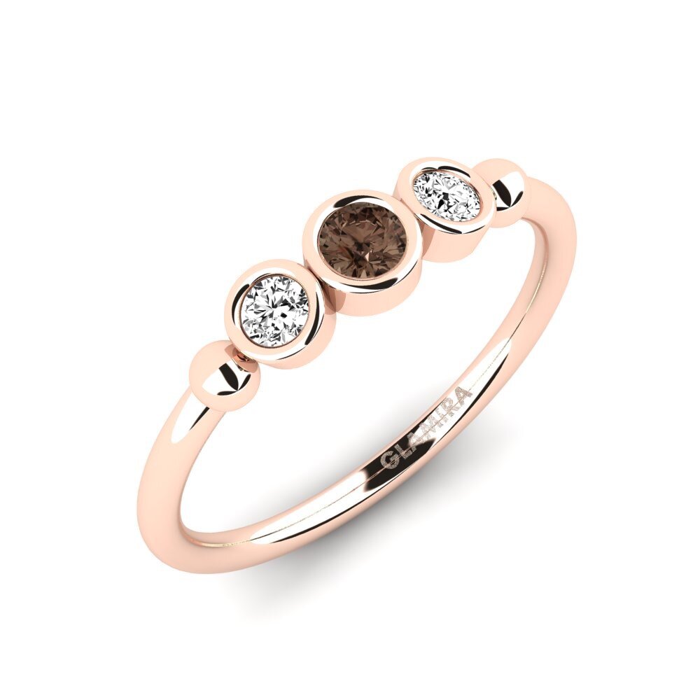 14k Rose Gold Smoky Quartz Stackable Ring Reppelle