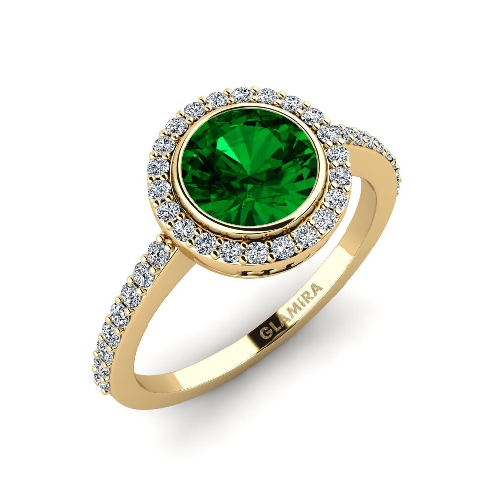 Green Zirconia Engagement Ring Sobal