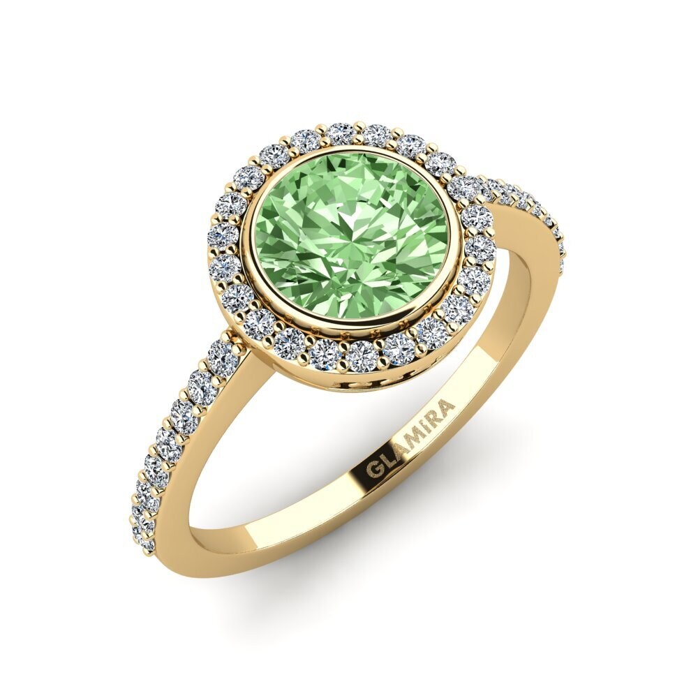Green Diamond Engagement Ring Sobal