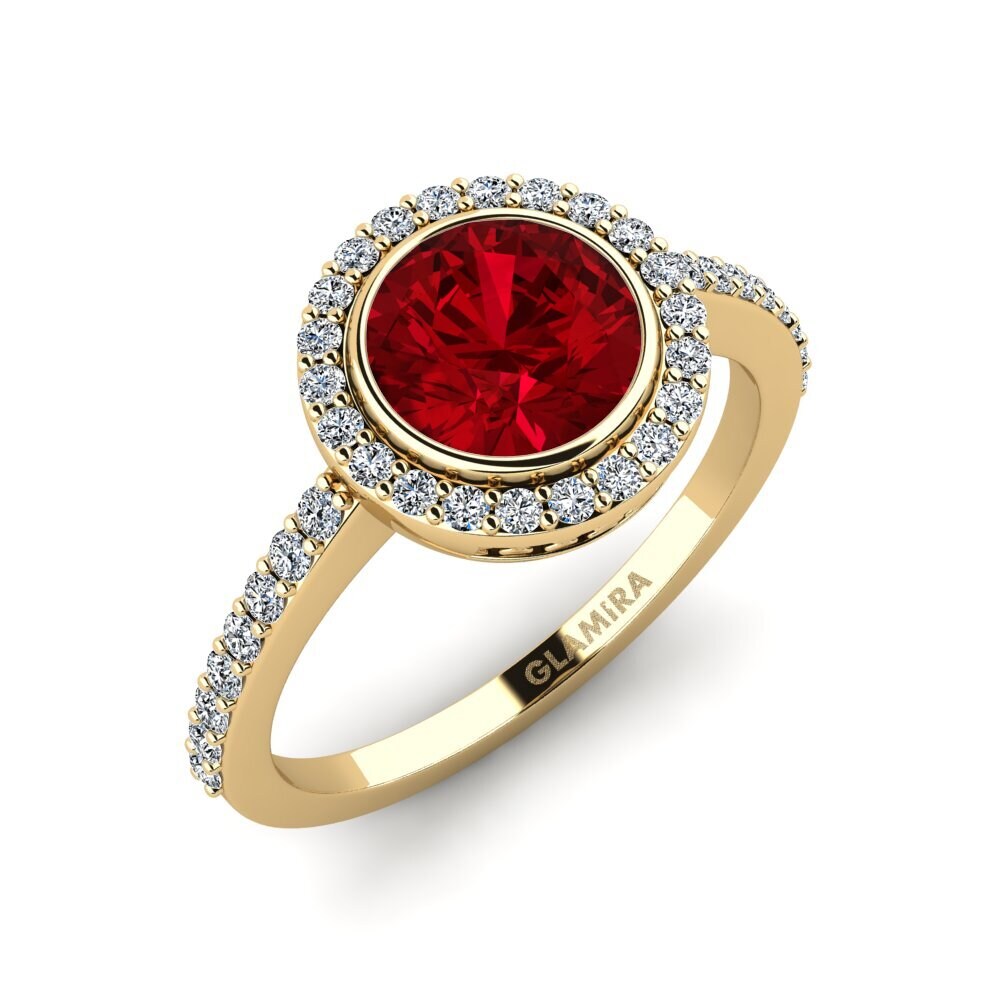 Red Zirconia Engagement Ring Sobal