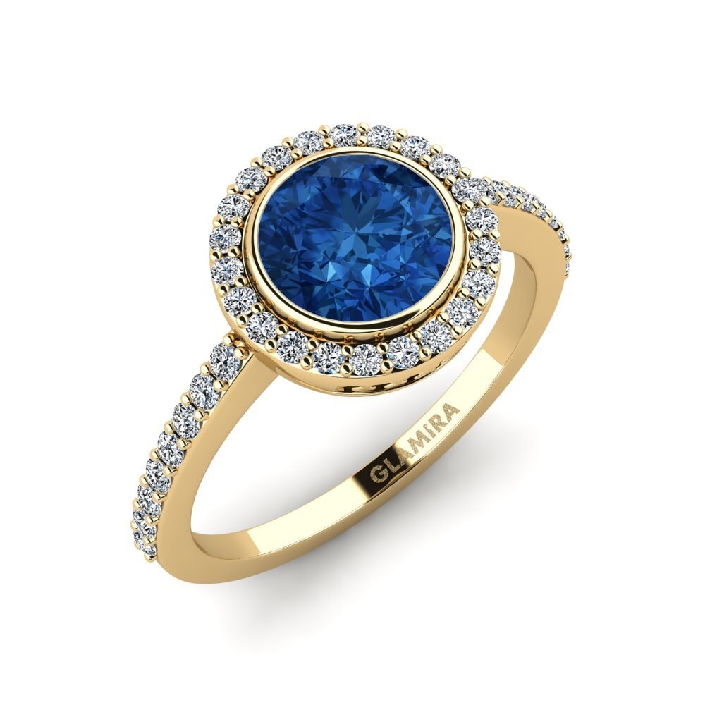 Dark Blue Zirconia Engagement Ring Sobal