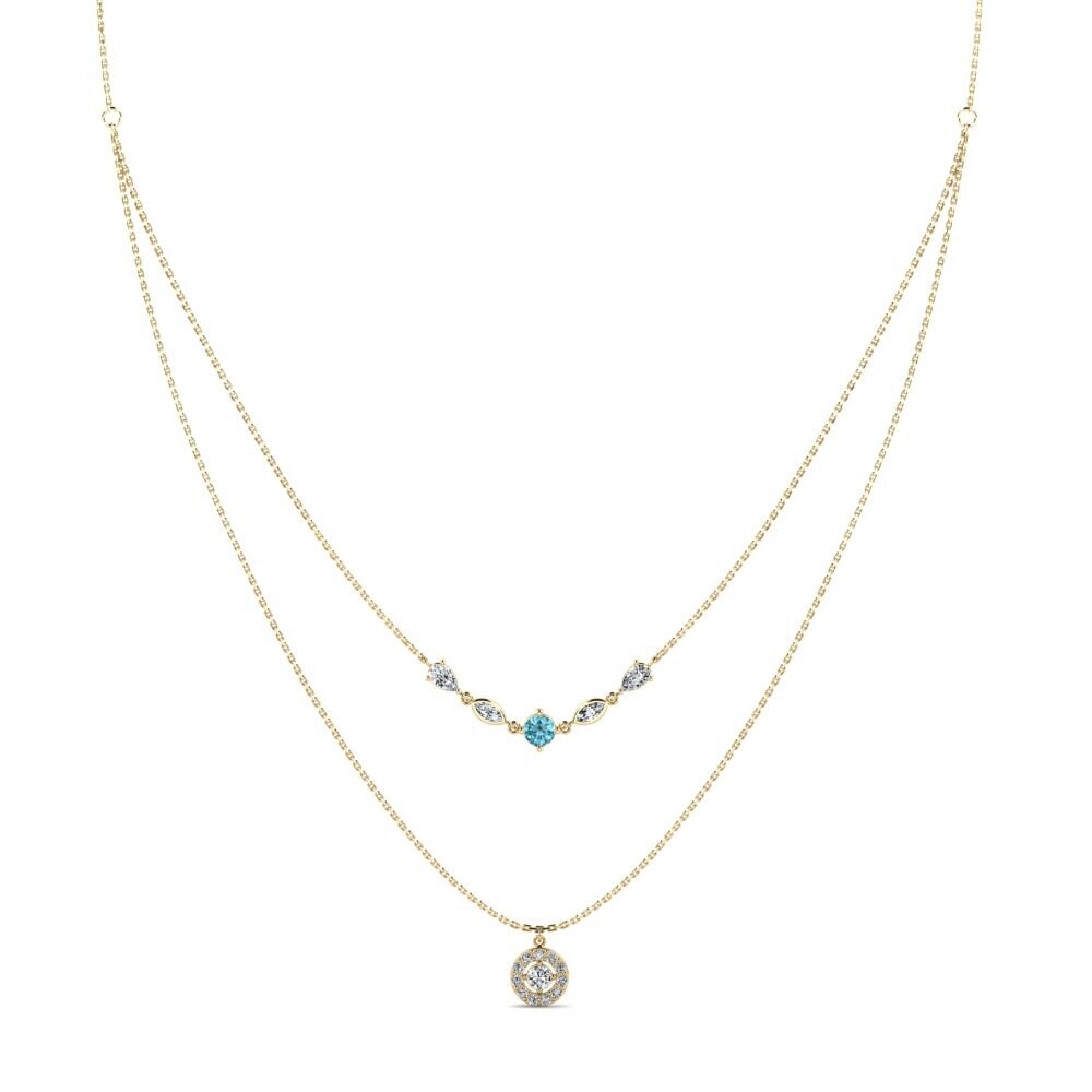 Blue Zircon Women's Necklace Ambasma