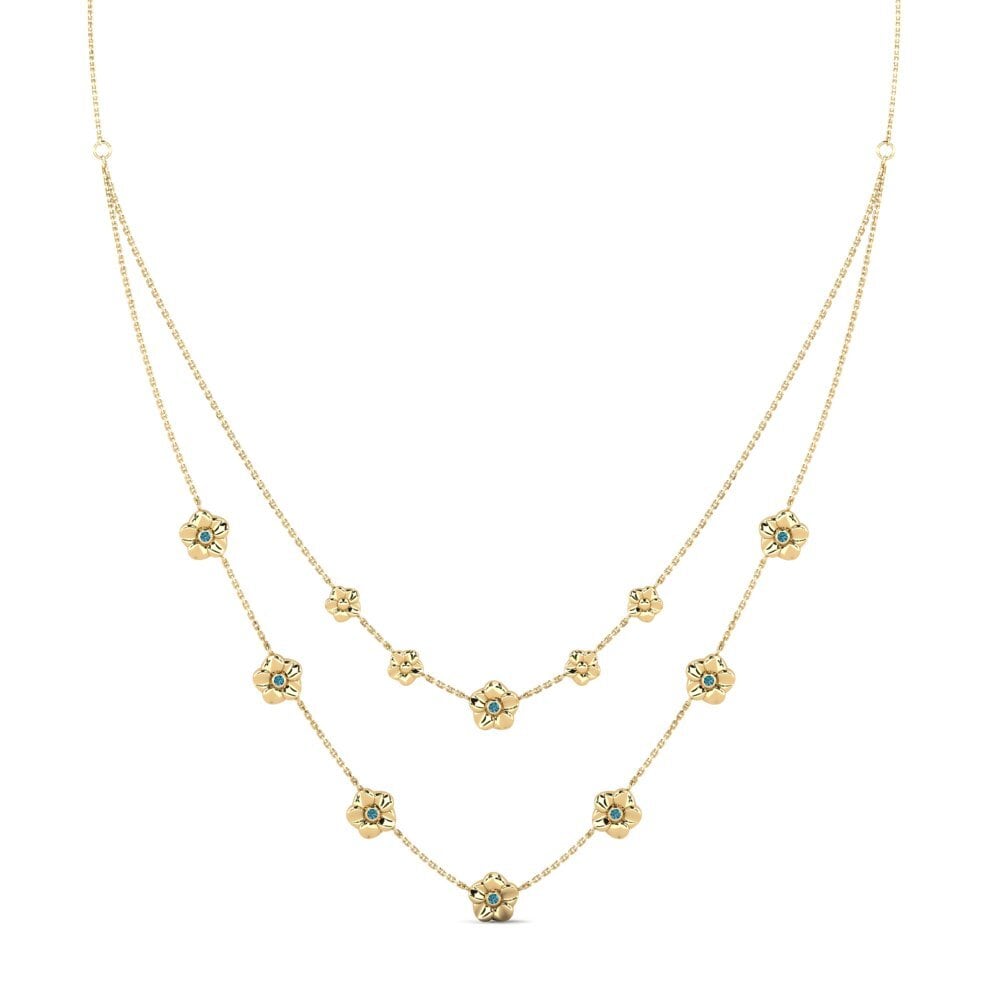 Diamante Azul Collar de Mujer Bysiff