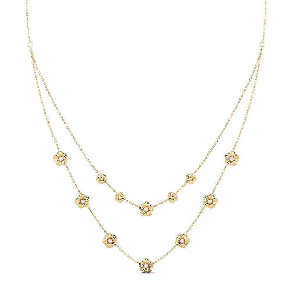 Zafiro Rosado Collar de Mujer Bysiff