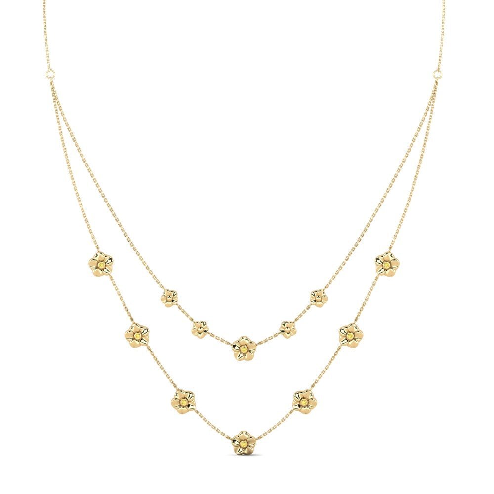 Zafiro amarillo Collar de Mujer Bysiff