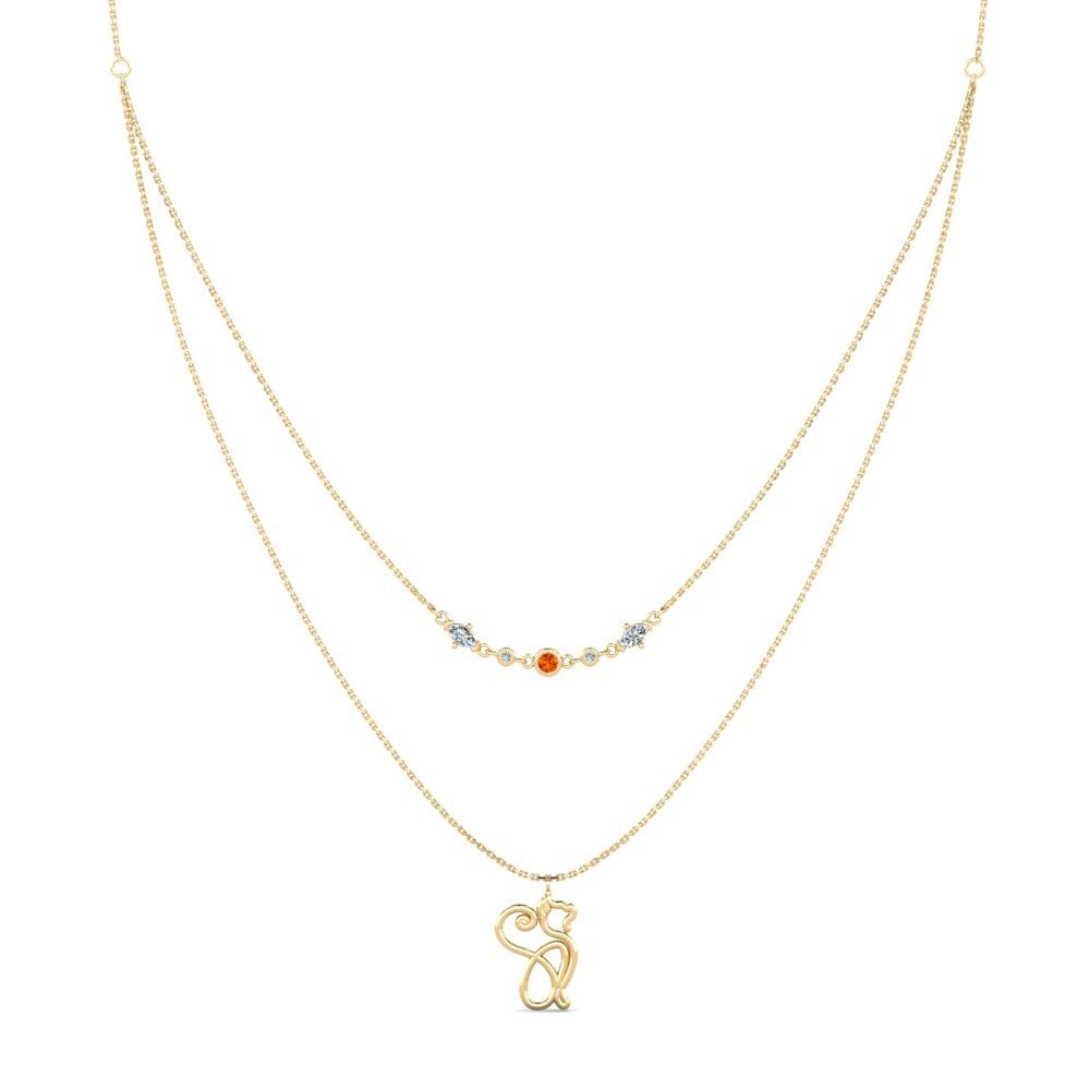 Zafiro Naranja Collar de Mujer Dualle