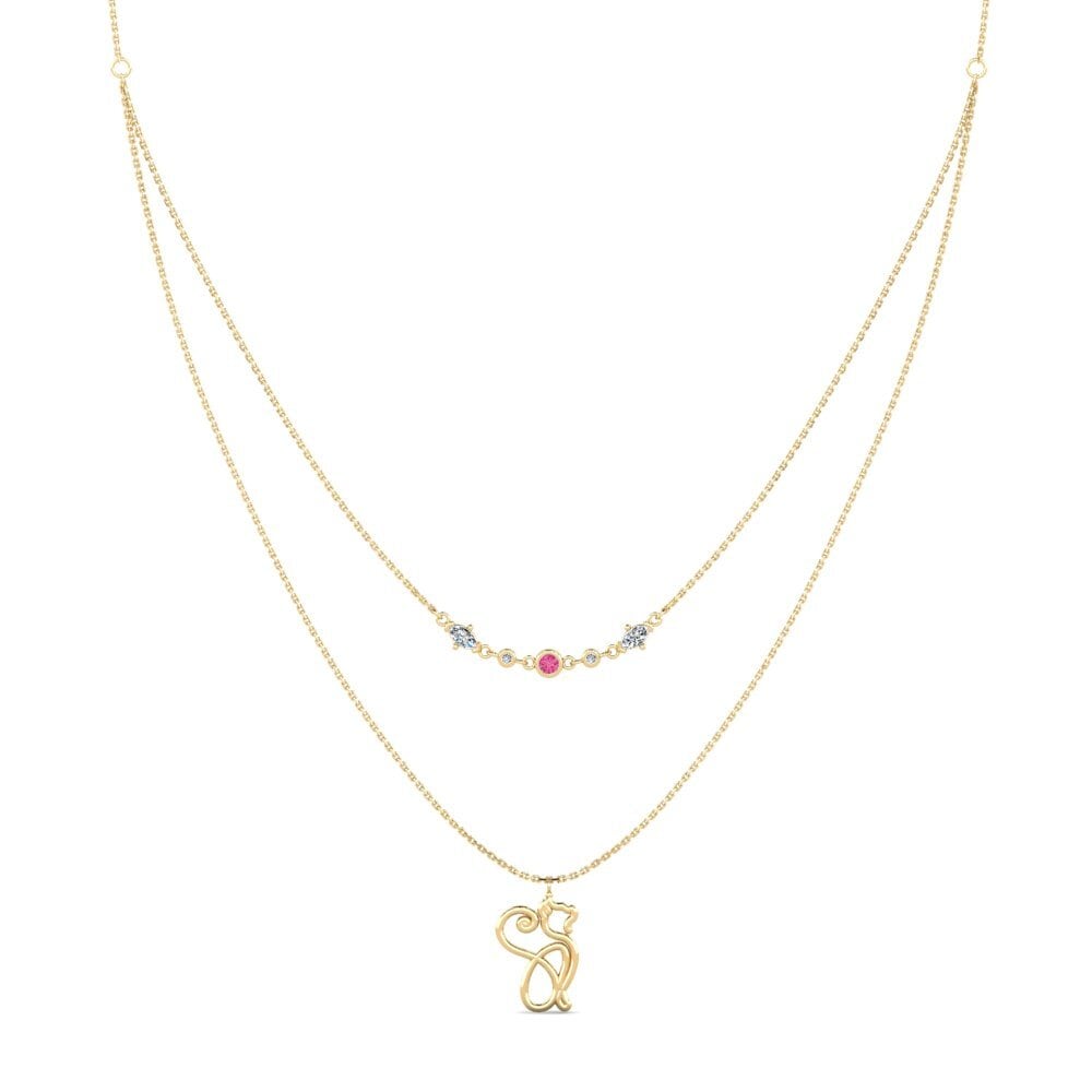 Pink Tourmaline Women's Necklace Dualle