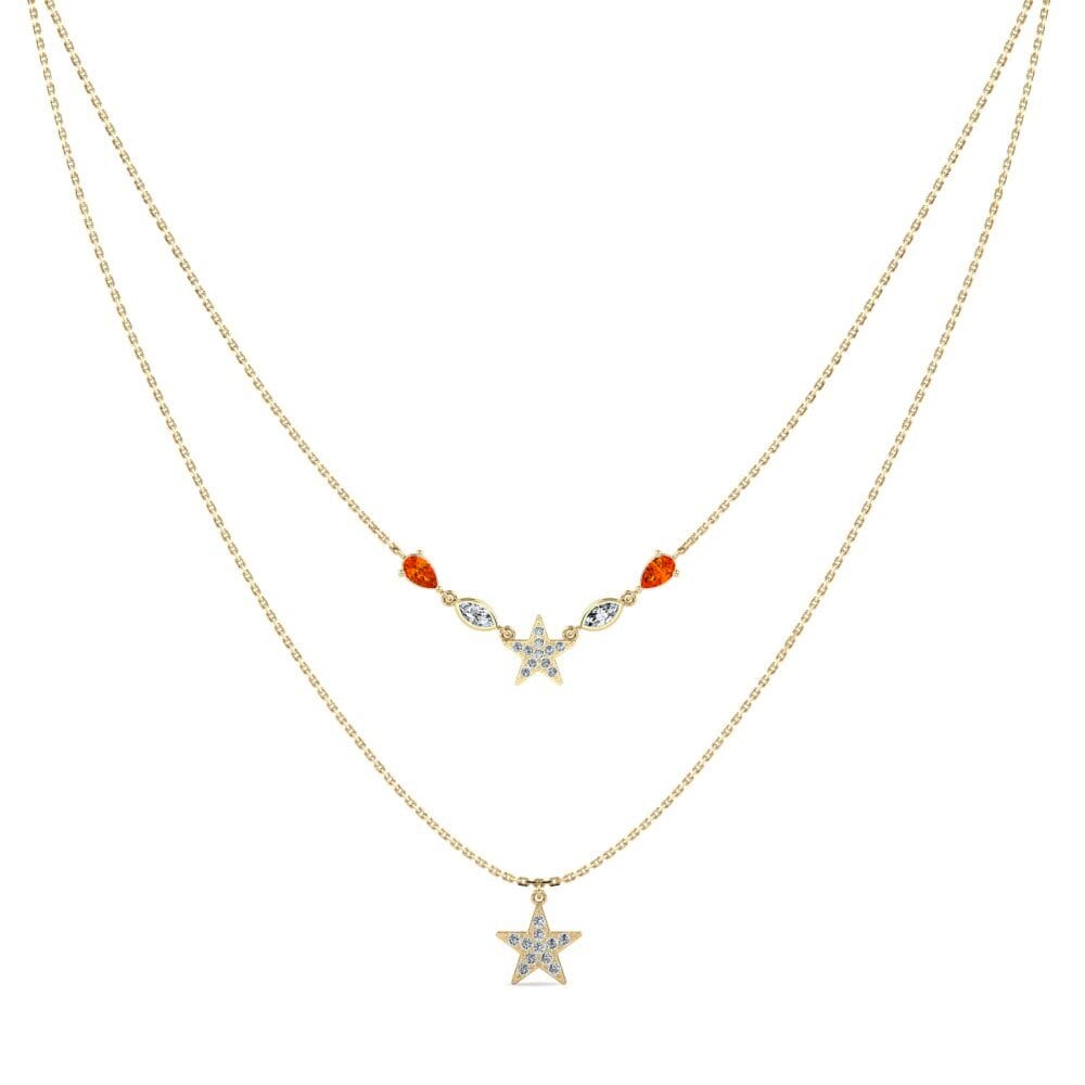 Zafiro Naranja Collar de Mujer Dyre