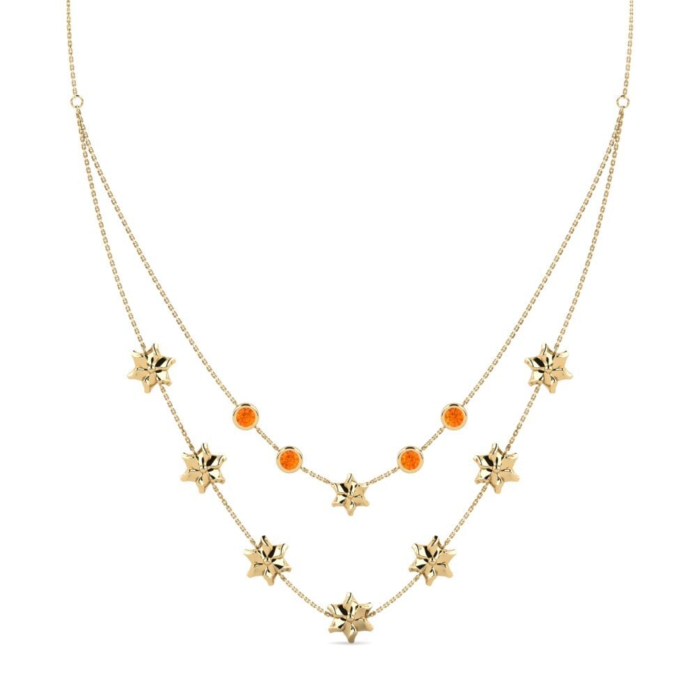 Zafiro Naranja Collar de Mujer Ealdi
