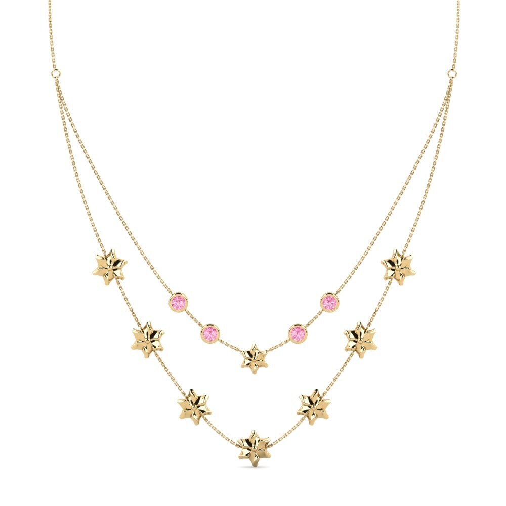 Zafiro Rosado Collar de Mujer Ealdi