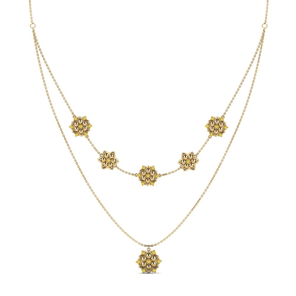 Zafiro amarillo Collar de Mujer Elfia