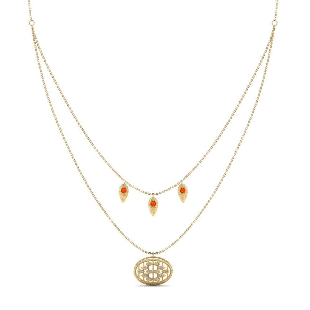 Zafiro Naranja Collar de Mujer Ellula