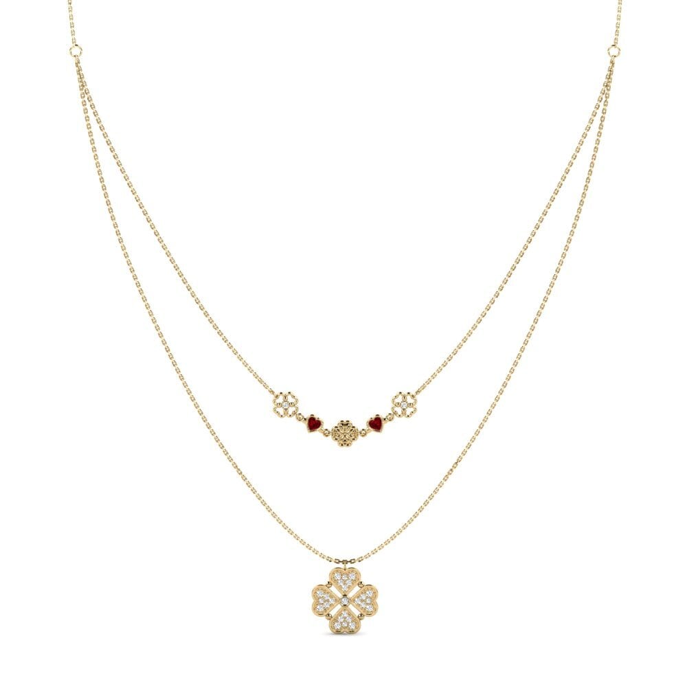 Trái Tim Đá Ruby / Hồng Ngọc Dây chuyền nữ Ende