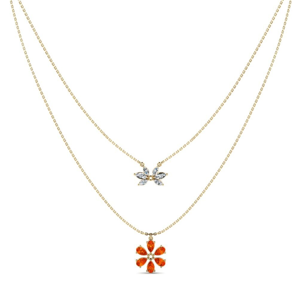 Zafiro Naranja Collar de Mujer Eorm