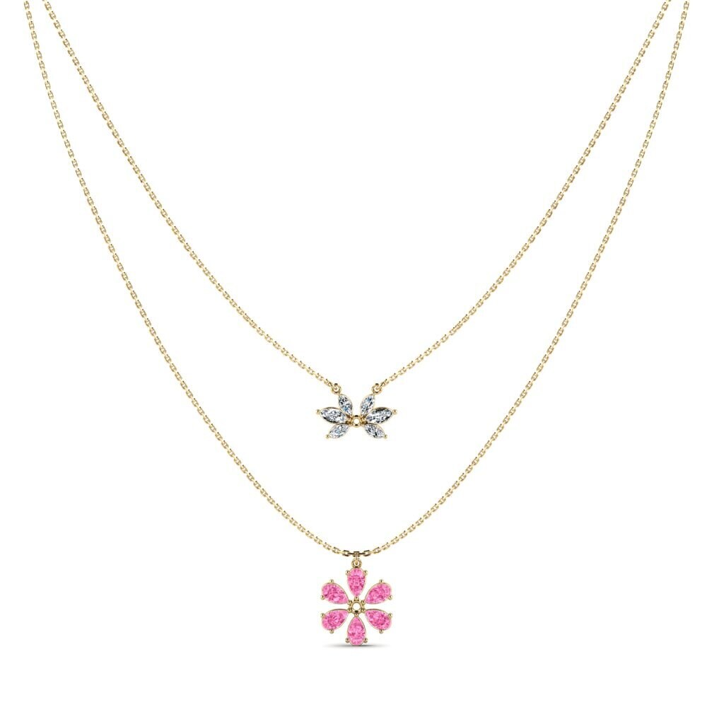 Zafiro Rosado Collar de Mujer Eorm