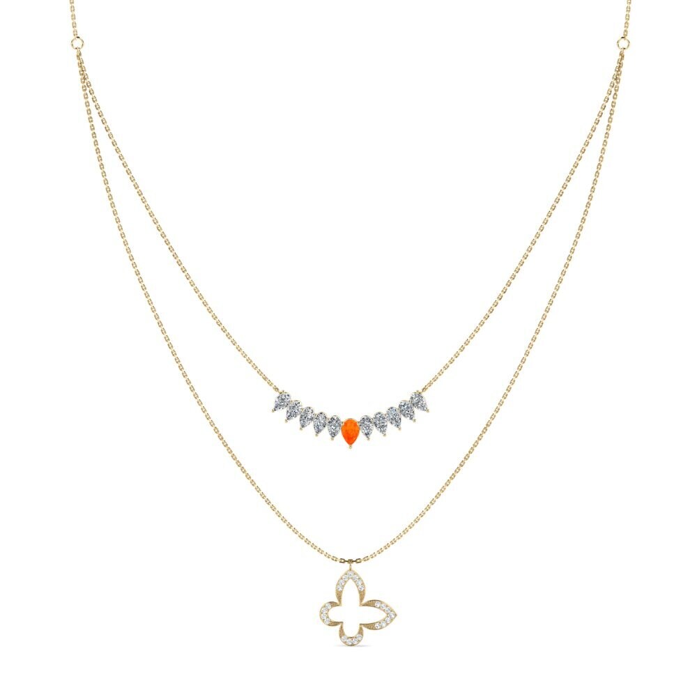 Zafiro Naranja Collar de Mujer Eoros