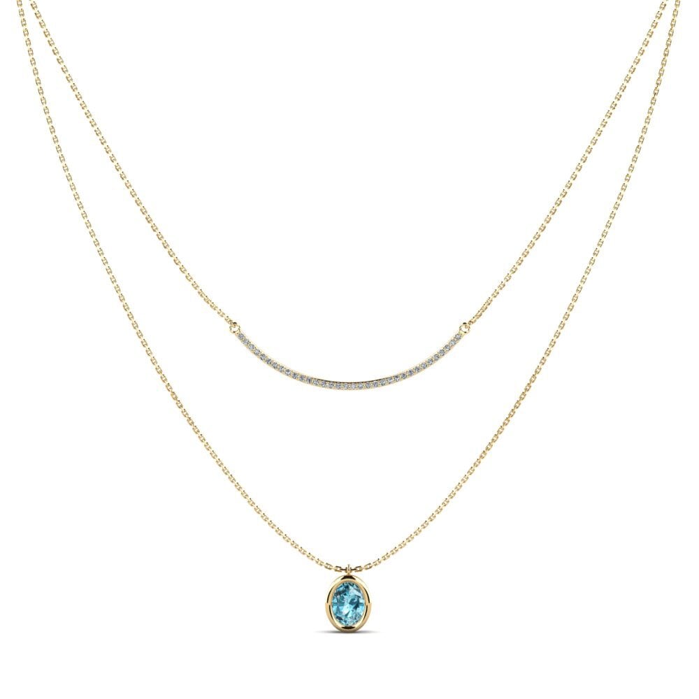 Blue Zircon Women's Necklace Hefa