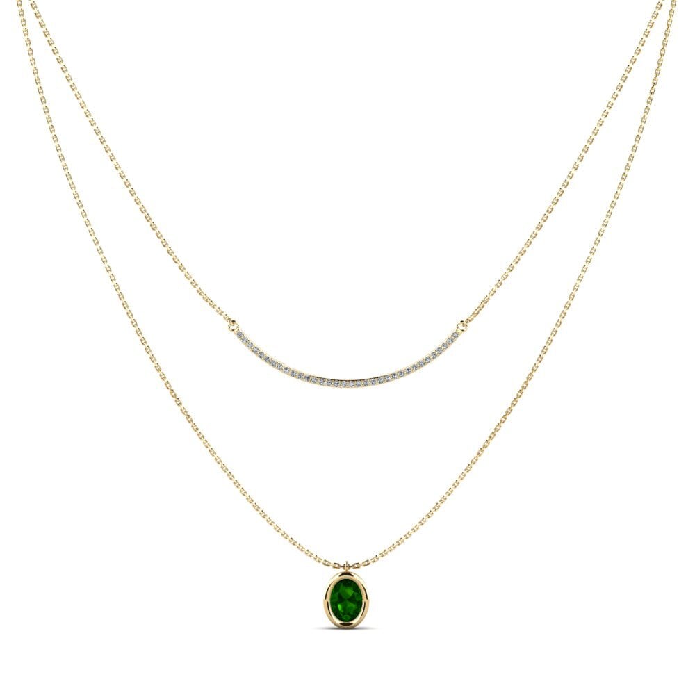 Green Tourmaline Women's Necklace Hefa