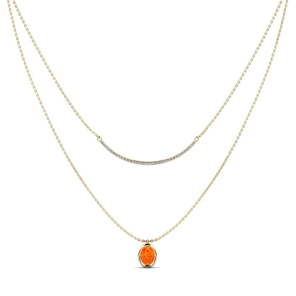 Zafiro Naranja Collar de Mujer Hefa