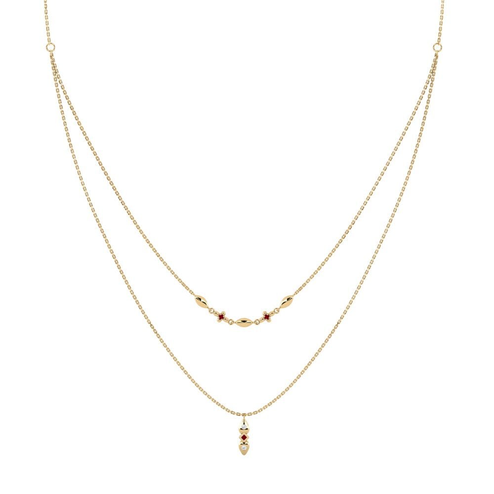 Red Zirconia Women's Necklace Hirechoa