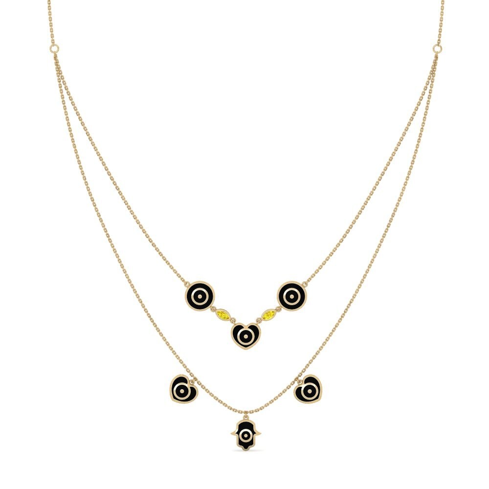 Zafiro amarillo Collar de Mujer Jennyess
