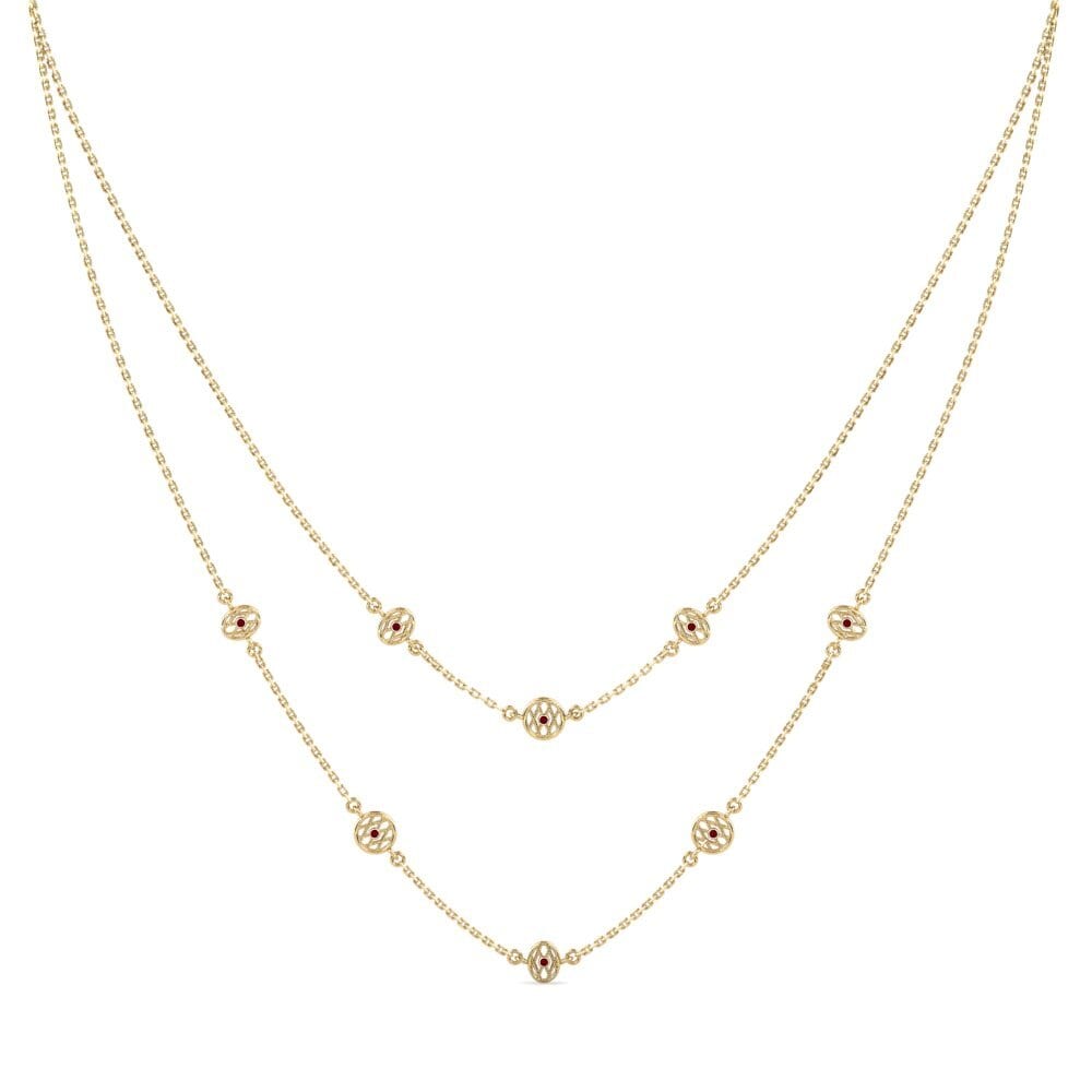 Red Zirconia Women's Necklace Knater