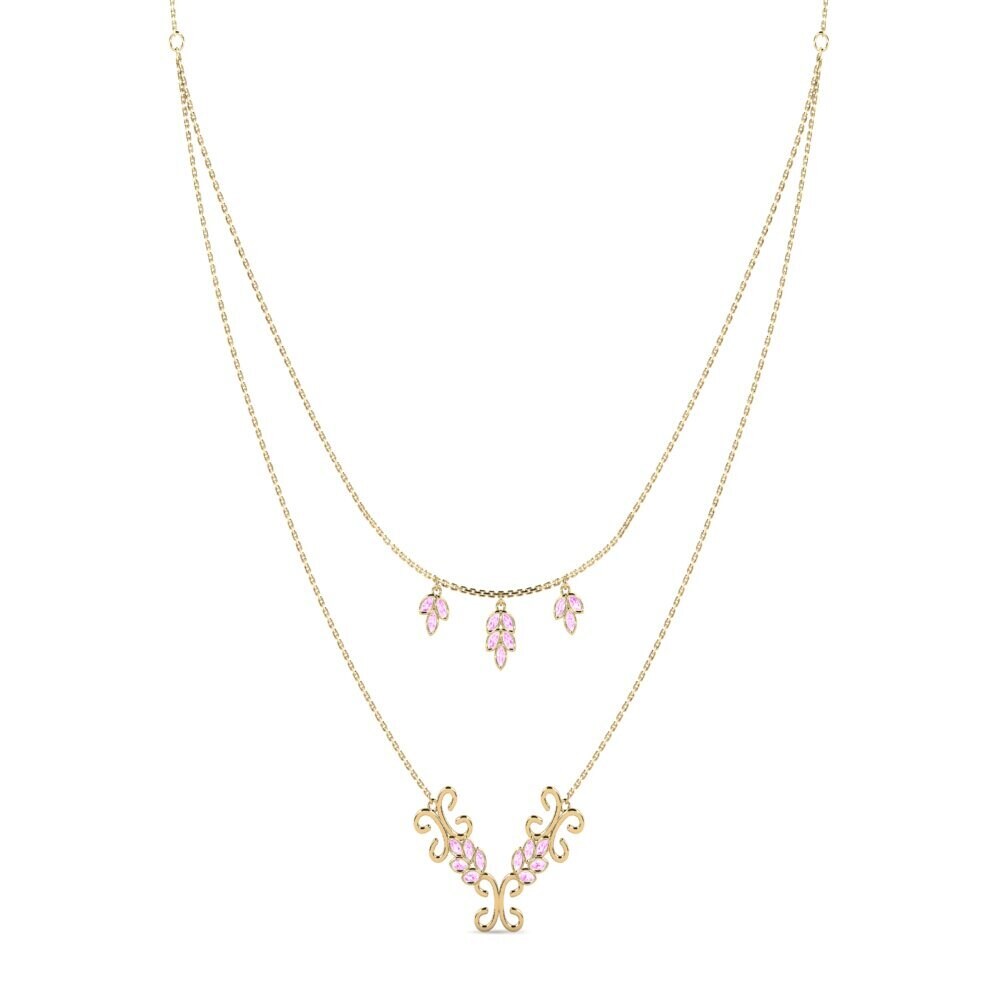 Zafiro Rosado Collar de Mujer Kunso