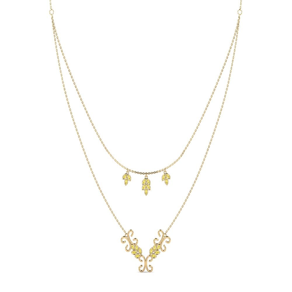 Zafiro amarillo Collar de Mujer Kunso