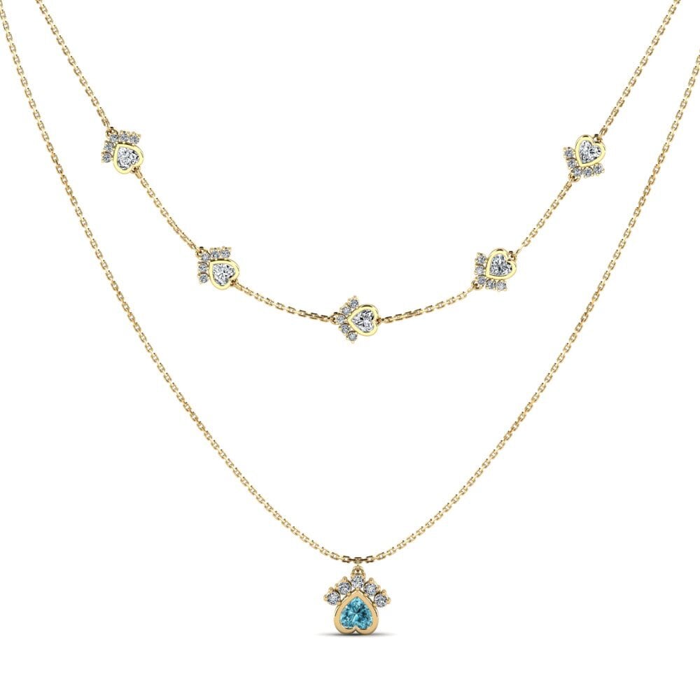 Blue Zircon Women's Necklace Ldoder
