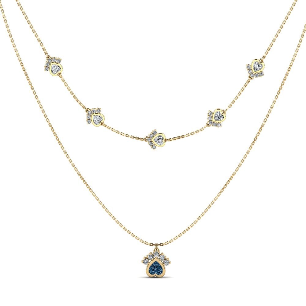 Diamante Azul Collar de Mujer Ldoder