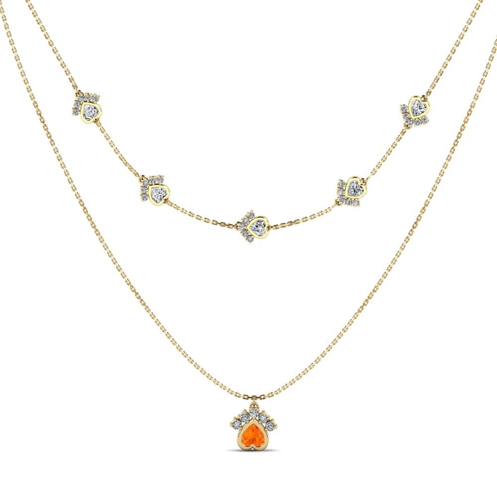 Zafiro Naranja Collar de Mujer Ldoder