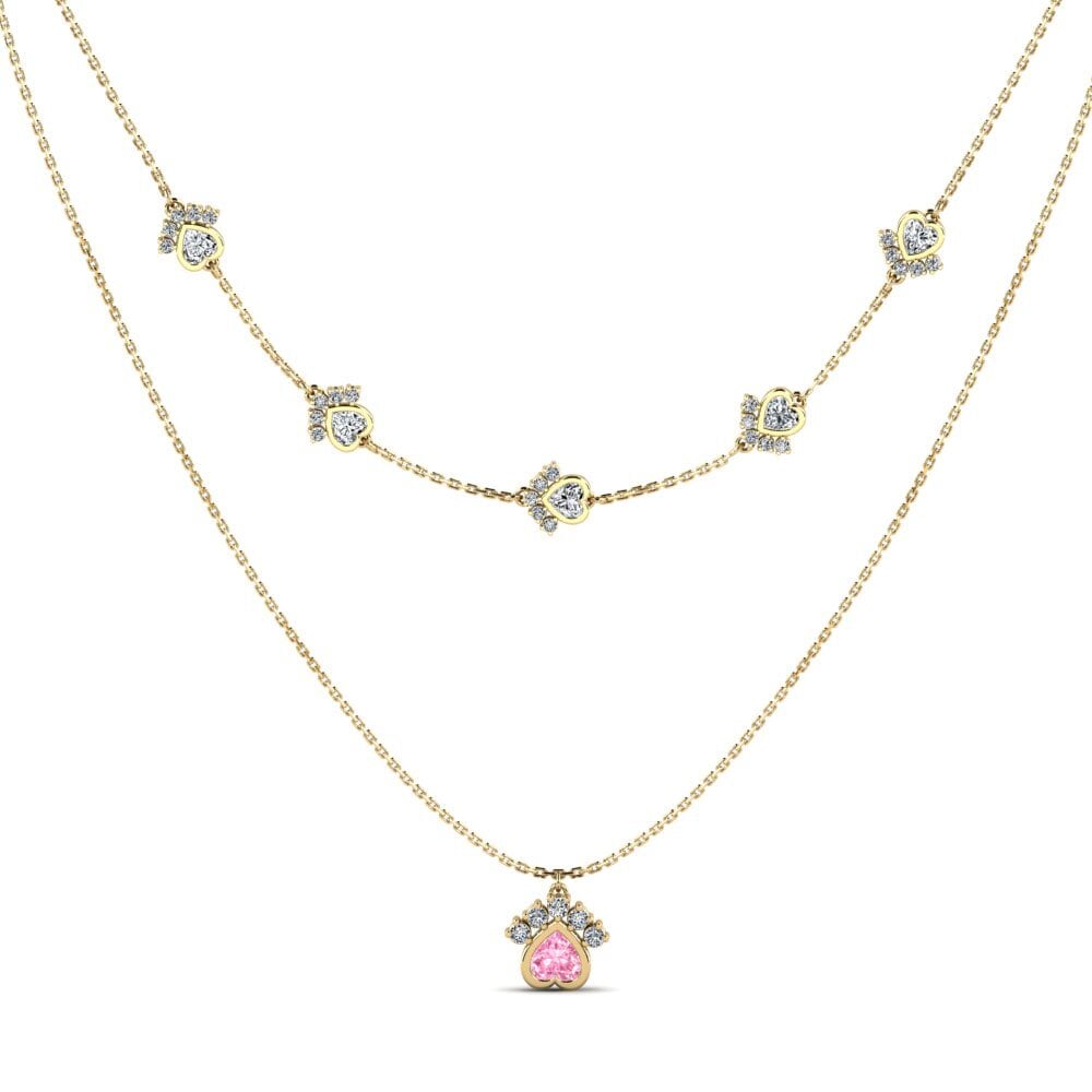 Zafiro Rosado Collar de Mujer Ldoder