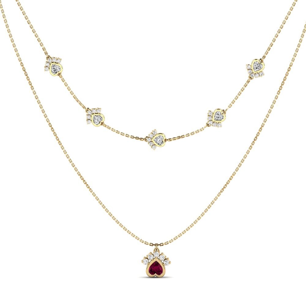 Trái Tim Đá Rhodolite Dây chuyền nữ Ldoder