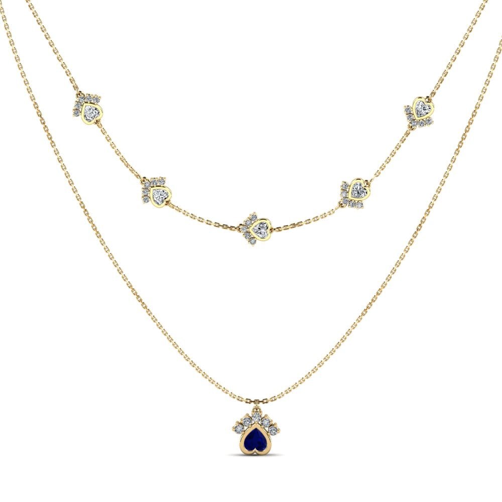 Trái Tim Đá Sapphire Dây chuyền nữ Ldoder