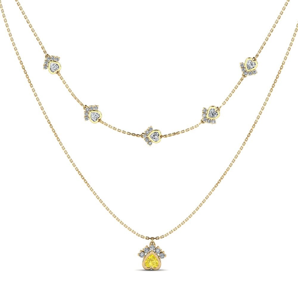 Zafiro amarillo Collar de Mujer Ldoder