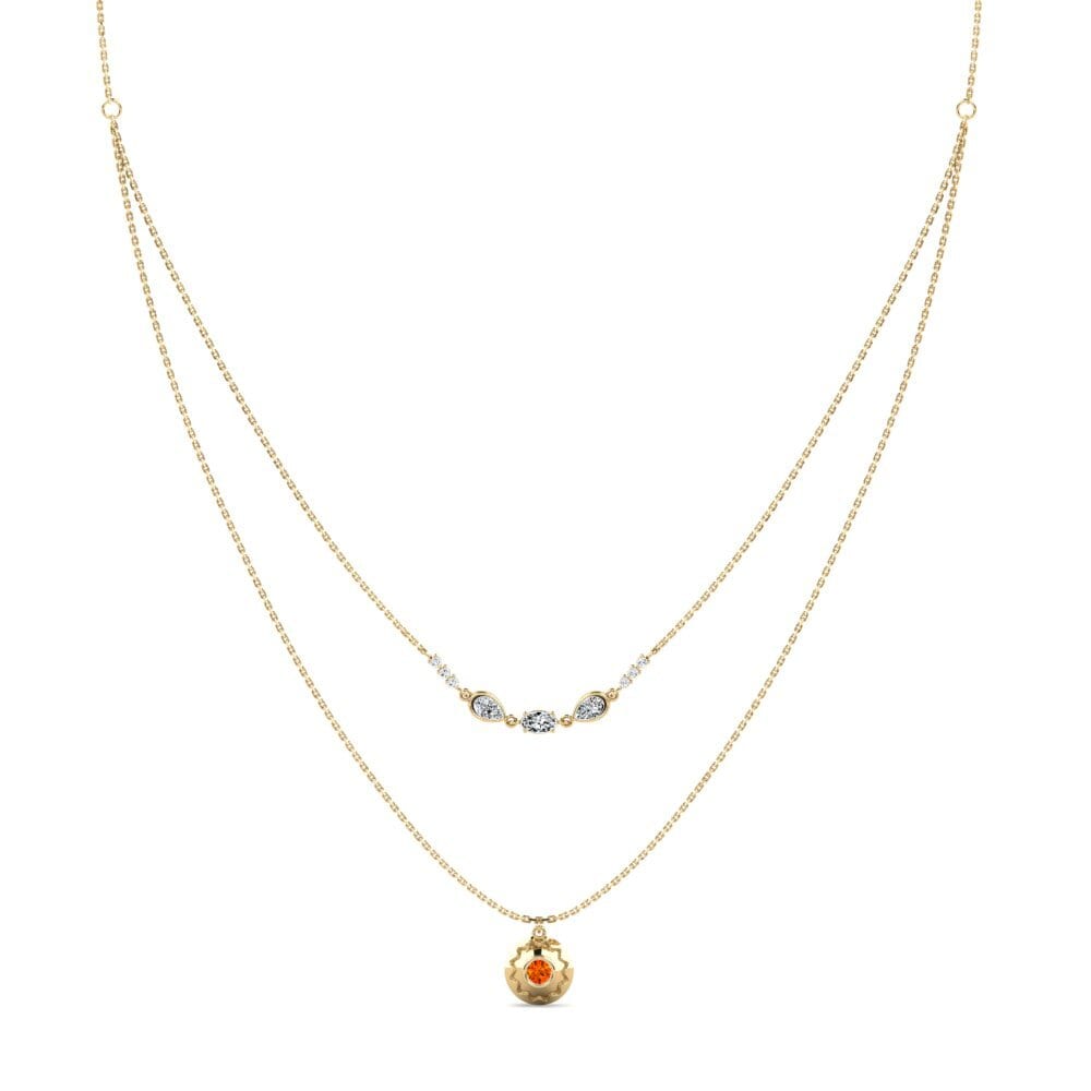 Zafiro Naranja Collar de Mujer Limewera