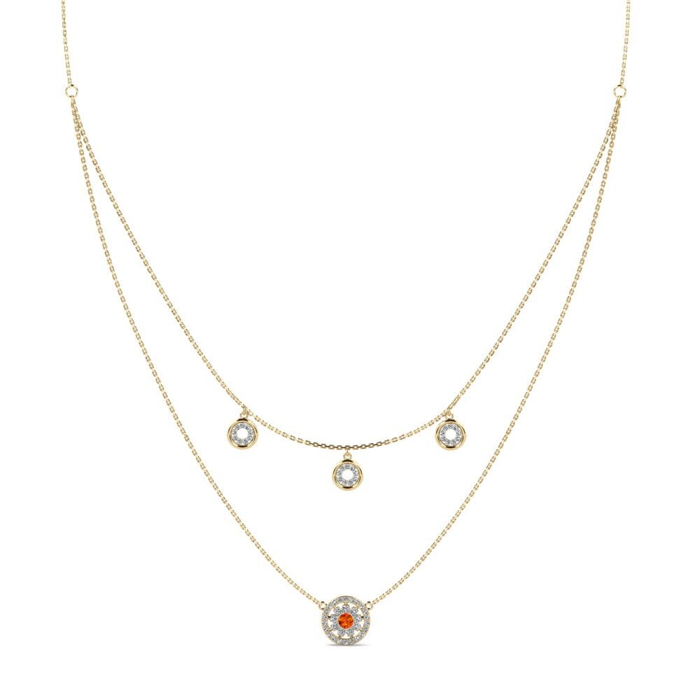 Zafiro Naranja Collar de Mujer Luno