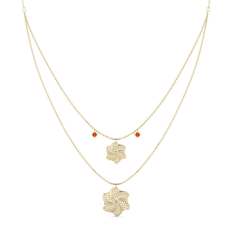 Zafiro Naranja Collar de Mujer Meckin
