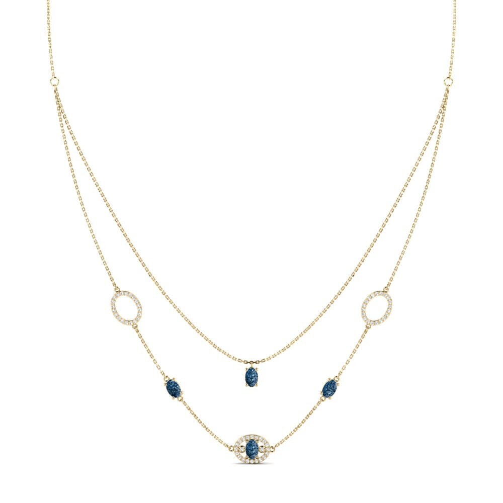 Diamante Azul Collar de Mujer Phthiop
