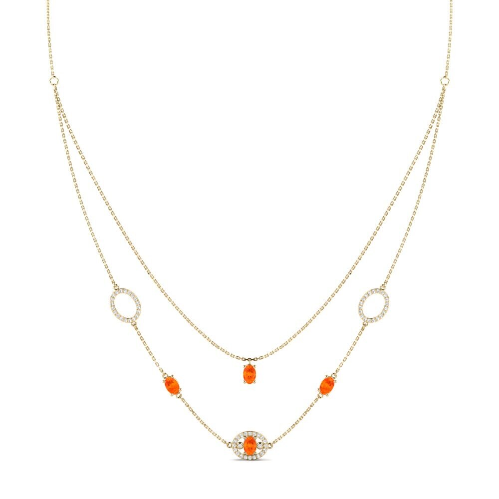 Zafiro Naranja Collar de Mujer Phthiop