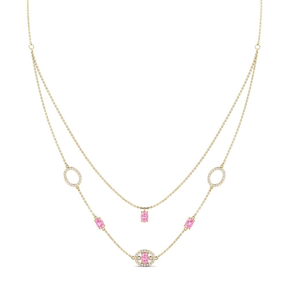 Zafiro Rosado Collar de Mujer Phthiop