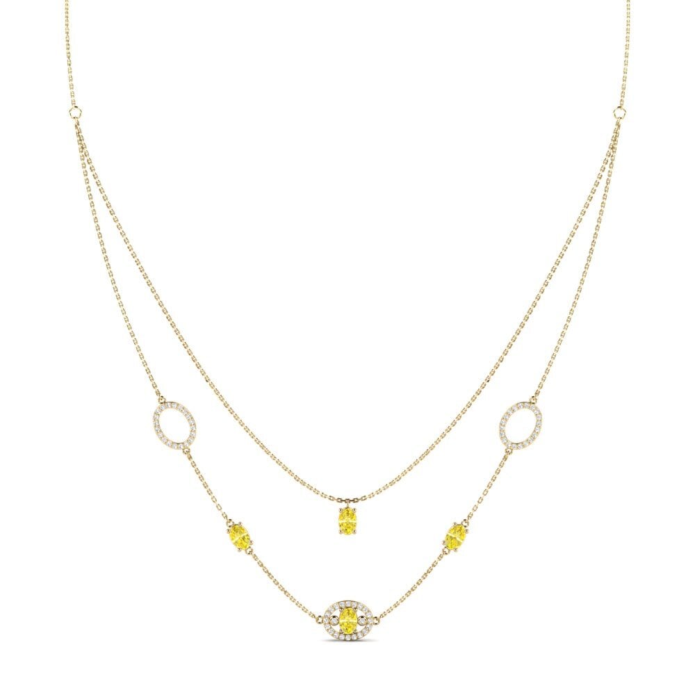 Zafiro amarillo Collar de Mujer Phthiop