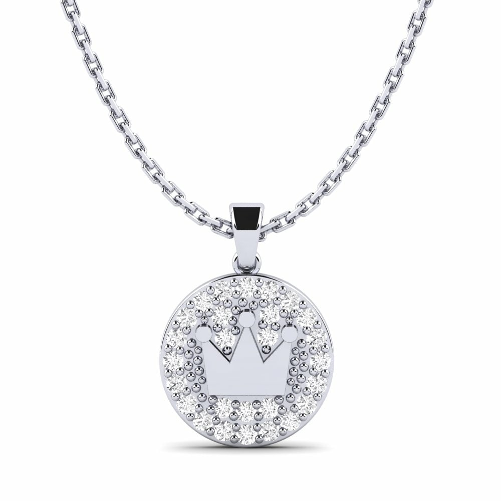 14k Oro Blanco Colgante para Niño Agradable
