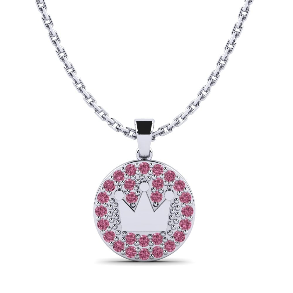 9ct White Gold Rhodolite Garnet Kid's Pendant Agradable