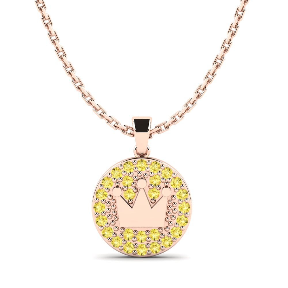 14ct Rose Gold Yellow Sapphire Kid's Pendant Agradable