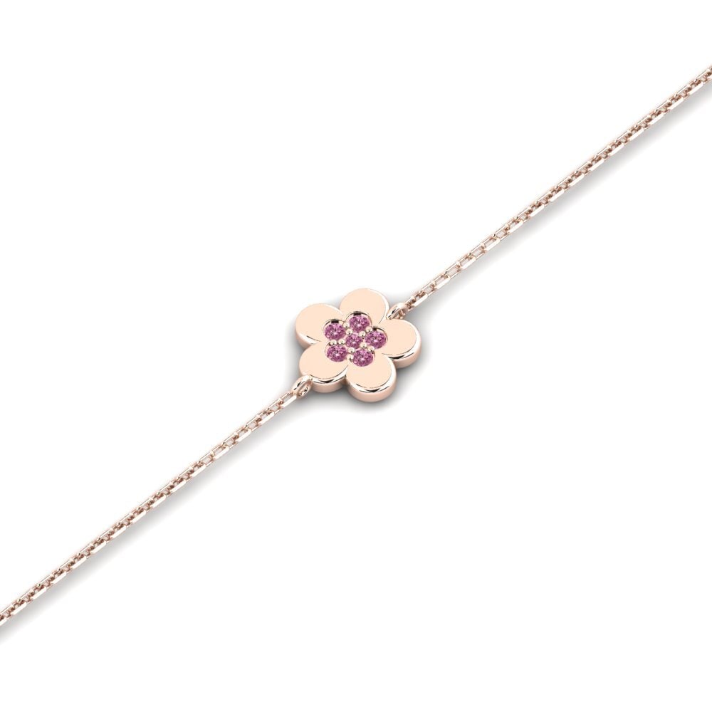 14ct Rose Gold Rhodolite Garnet Kid's Bracelet Alterable