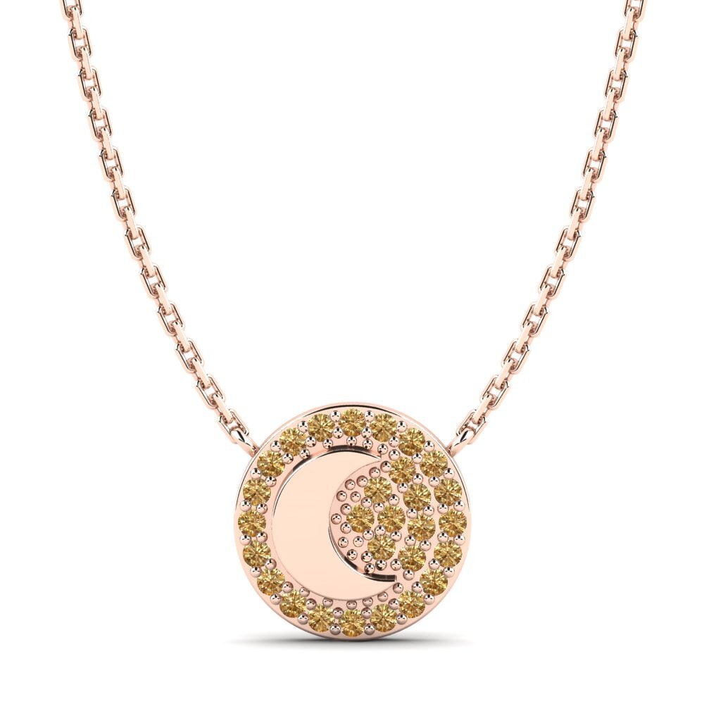 14k Oro Rosa Diamante Marrón Collar para Niño Arbo