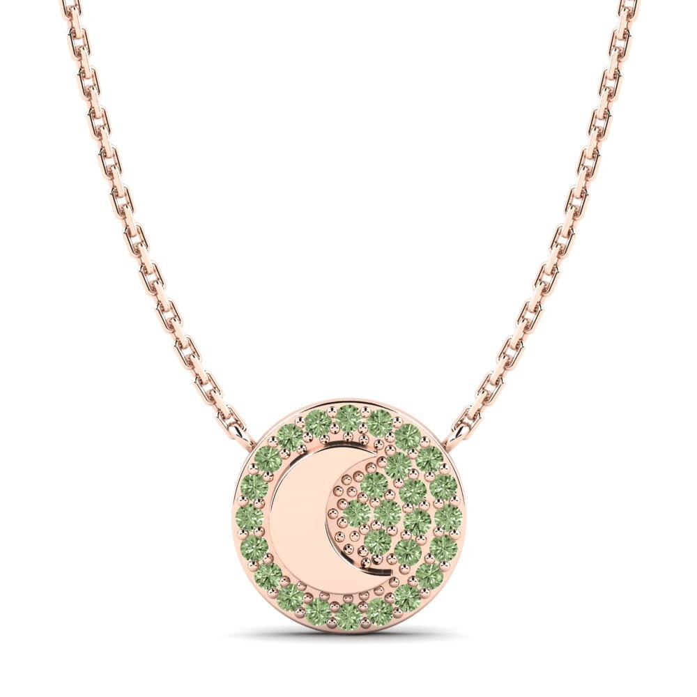 14k Oro Rosa Diamante Verde Collar para Niño Arbo