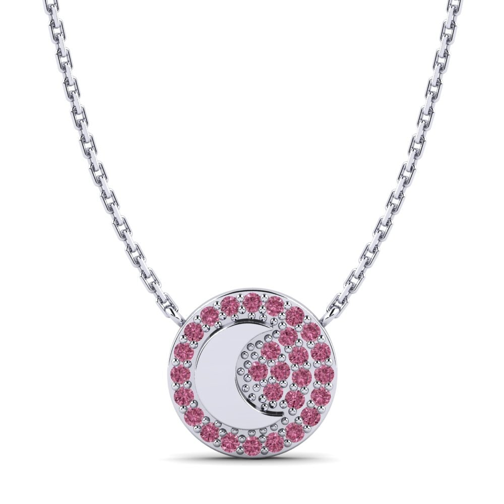9ct White Gold Rhodolite Garnet Kid's Necklace Arbo