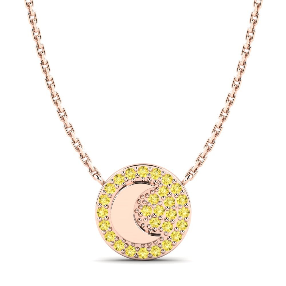 14ct Rose Gold Yellow Sapphire Kid's Necklace Arbo